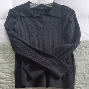 Classic Black Cable Knit Sweater